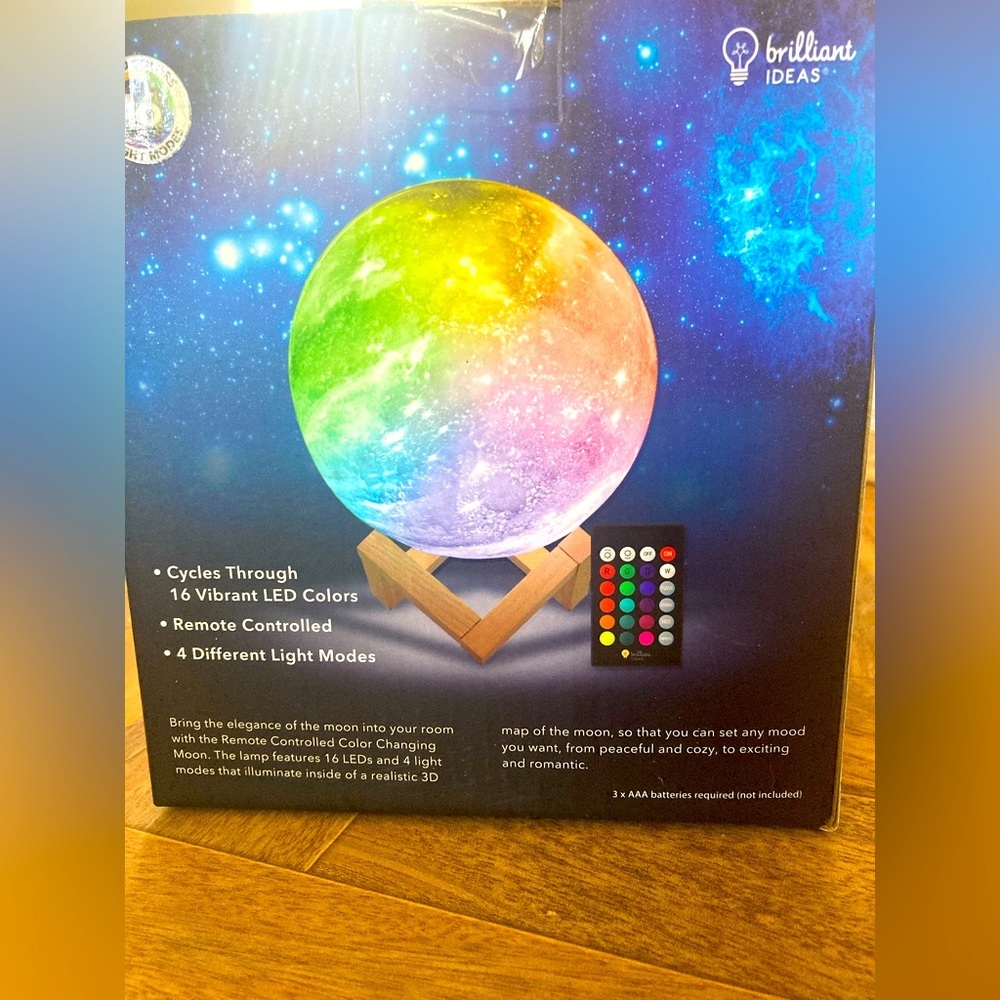 LED Color Changing Moon with Remote and Stand 6” NIB NWOT - Picture 2 of 5